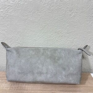 Shiraleah Chicago Gray Pebbled Cosmetic Travel Pouch Toiletry Bag Neutral Boho